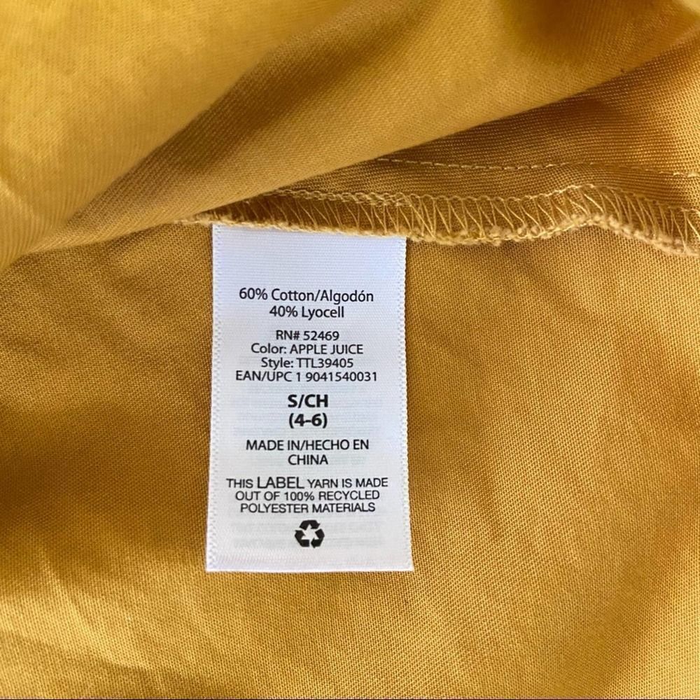 Time and Tru Tiered Peplum Mustard Top Small - Picture 7 of 9